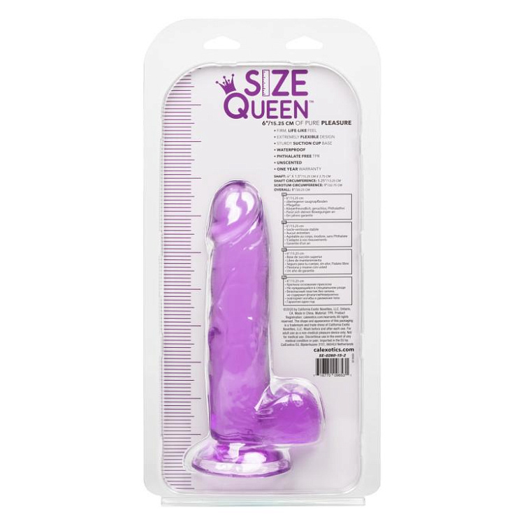 Фиолетовый фаллоимитатор Size Queen 6  - 20,25 см.