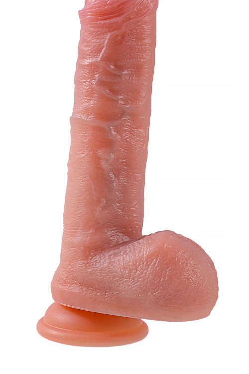 Телесный реалистичный вибратор-пульсатор - 22 см.
