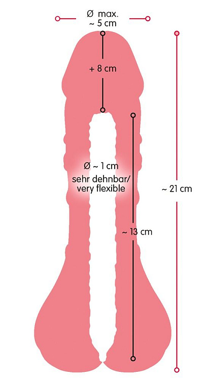 Телесная насадка-мастурбатор 2-in-1 Extension Masturbator - 21 см.