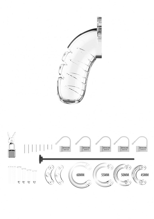 Прозрачный мужской пояс верности со стимулятором уретры Cock Cage Model 16 Chastity 4.5