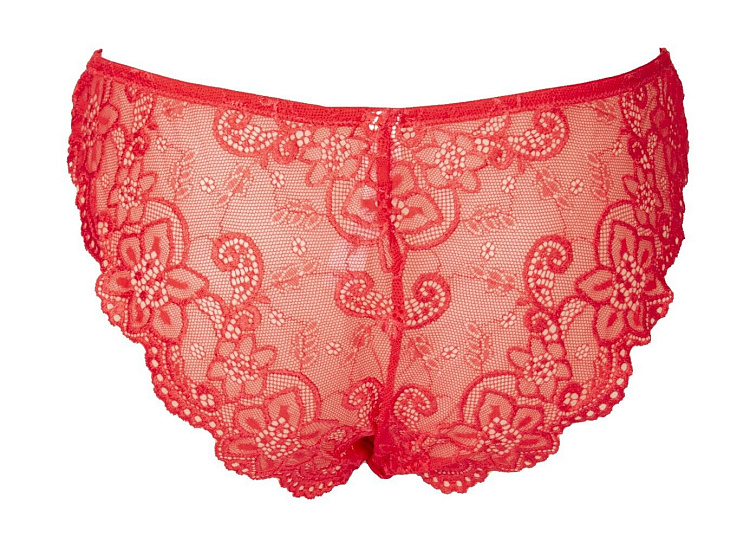 Красные кружевные трусики-слипы