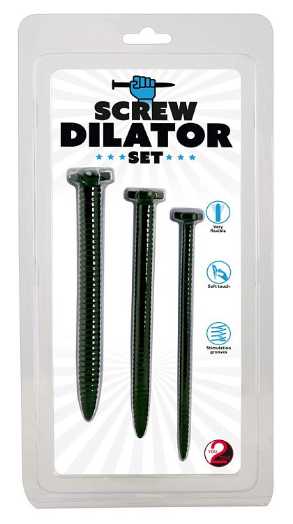 Набор из 3 винтовых уретральных плагов Screw Dilator