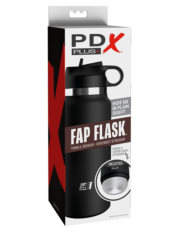 Черный мастурбатор в виде бутылки Fap Flask