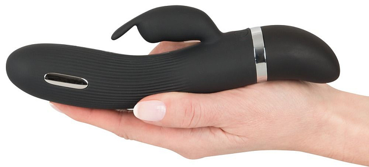 Черный вибратор-кролик с электростимуляцией E-Stim Rabbit Vibrator - 19,3 см.