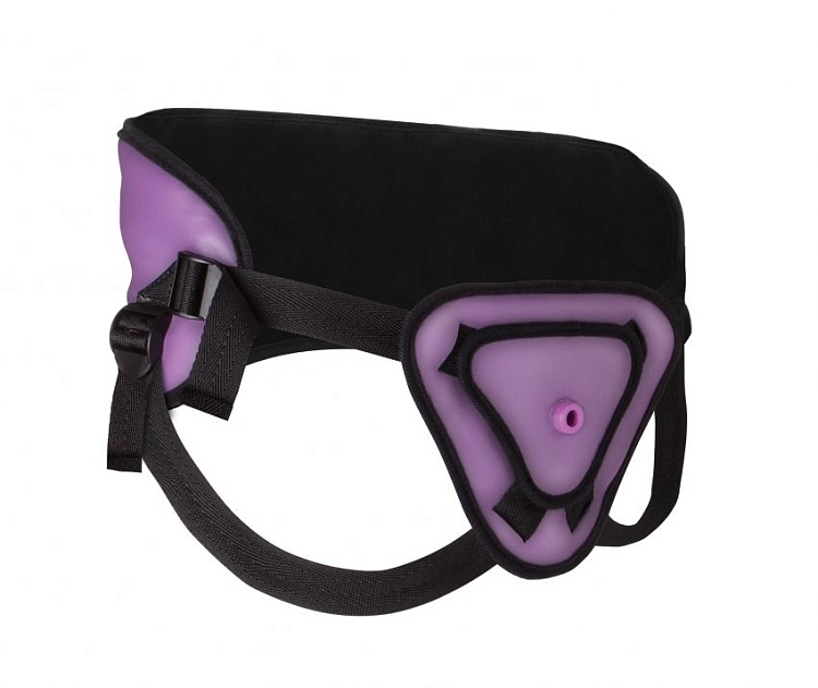 Фиолетовый страпон Deluxe Silicone Strap On 10 Inch - 25,5 см.