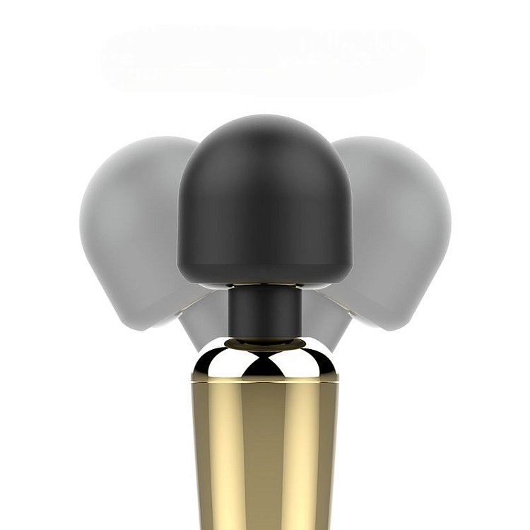 Золотисто-черный wand-вибратор - 30 см.