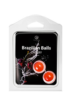 Набор из 2 шариков с массажным маслом Brazilian Balls с ароматом вишни