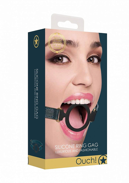 Кляп-кольцо на зеленых ремешках Silicone Ring Gag