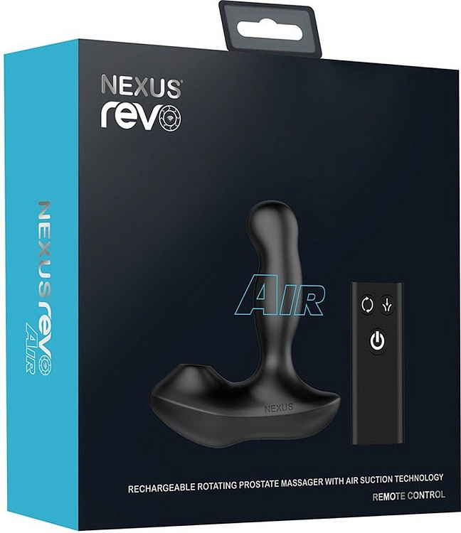 Черный вибратор-ротатор для стимуляции простаты Nexus Revo Air