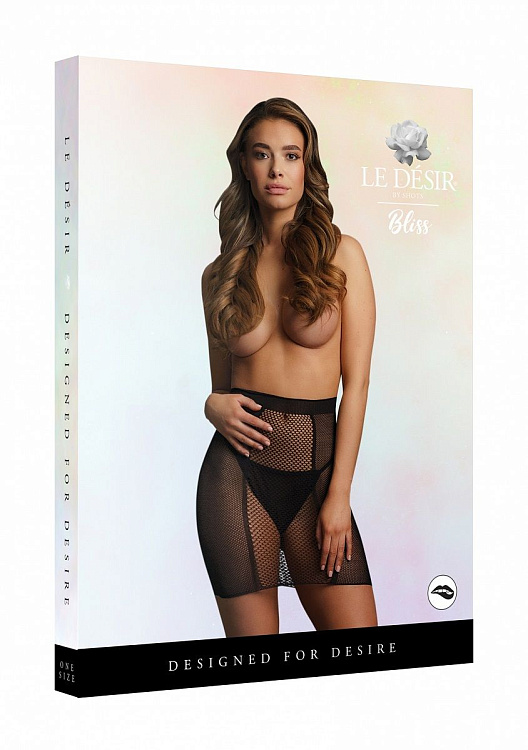 Юбка в сетку с высокой талией High-waist Fishnet Skirt