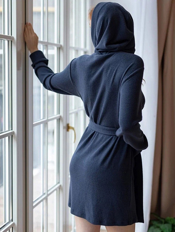 Женский халат-кардиган с капюшоном