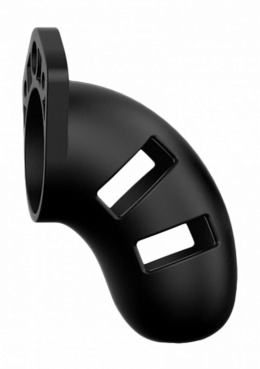 Черный мужской пояс верности Silicone Cock Cage Model 20 Chastity 3.5