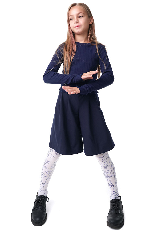 Белые детские колготки с принтом в виде формул, вычислений и схем