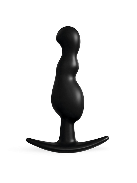 Черная анальная фигурная втулка - 11,5 см.
