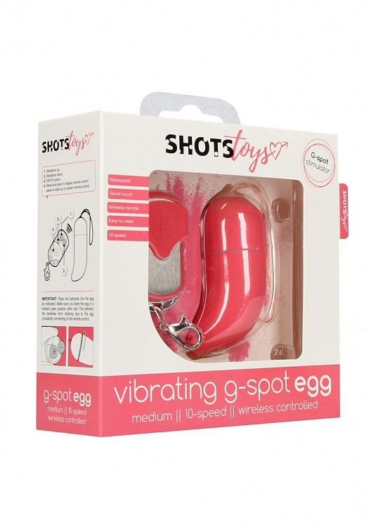 Розовое виброяйцо Vibrating G-spot Egg medium с пультом ДУ