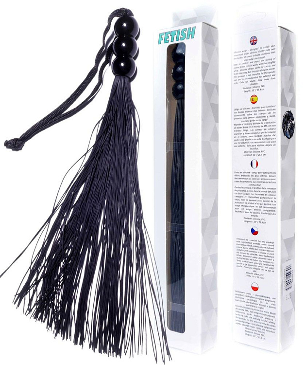 Черная силиконовая плетка - 25,4 см.