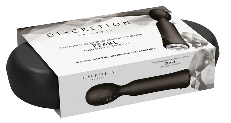 Черный универсальный массажер Wand Pearl - 20 см.