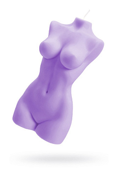 Фиолетовая интерьерная свеча в форме женского торса - 850 гр.