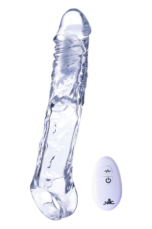 Прозрачная насадка-удлинитель Length Enhancer With Bullet с подхватом - 22,3 см.