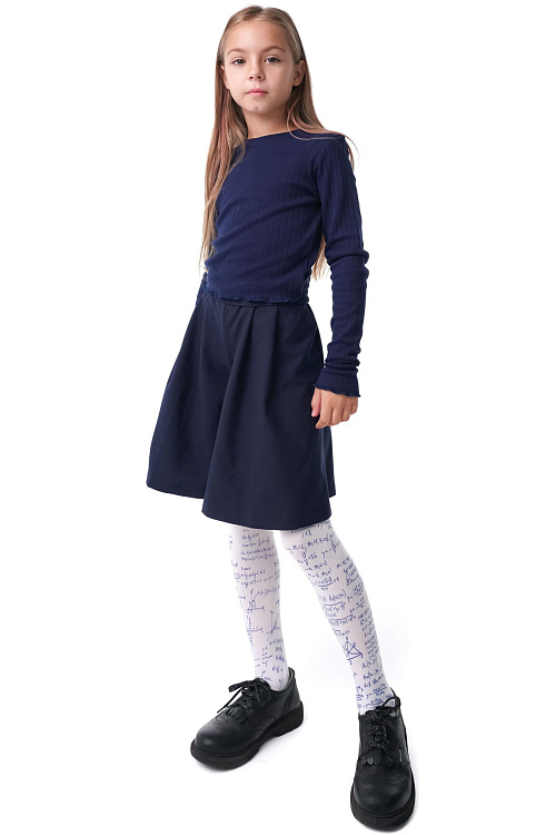 Белые детские колготки с принтом в виде формул, вычислений и схем