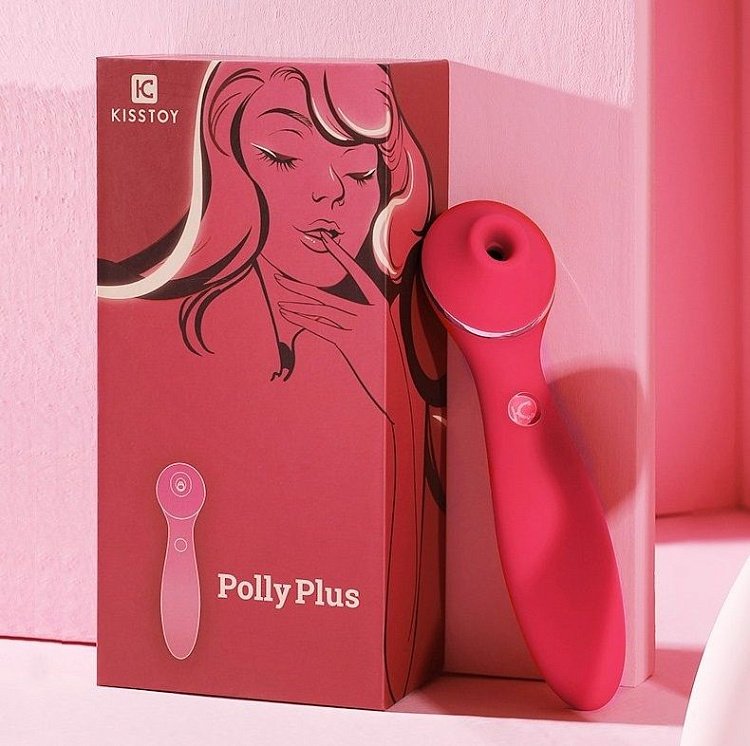 Красный мембранный вибростимулятор клитора Polly Plus - 16,8 см.