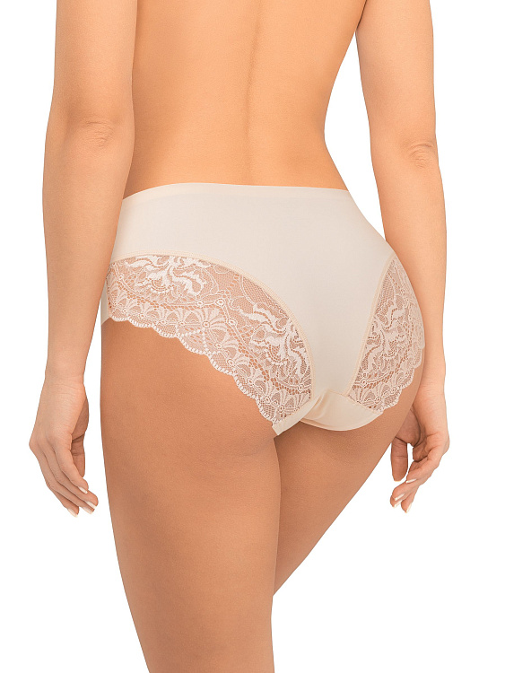 Трусики-макси из микрофибры с кружевными элементами