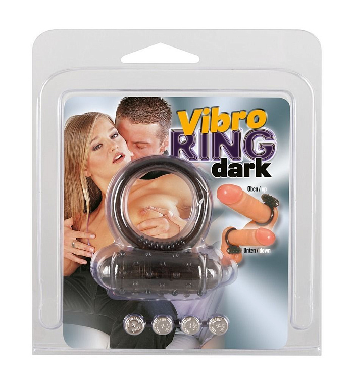 Дымчатое эрекционное виброкольцо Vibro Ring Dark