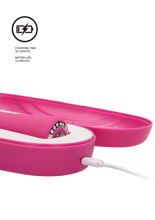 Розовый универсальный массажер Wand Pearl - 20 см.