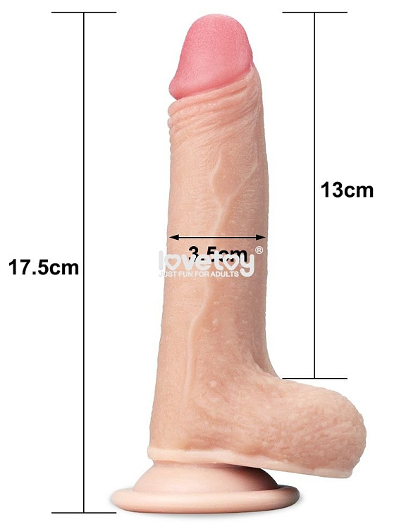 Телесный фаллоимитатор Sliding Skin Dual-Layered 7.0 - 17,5 см.