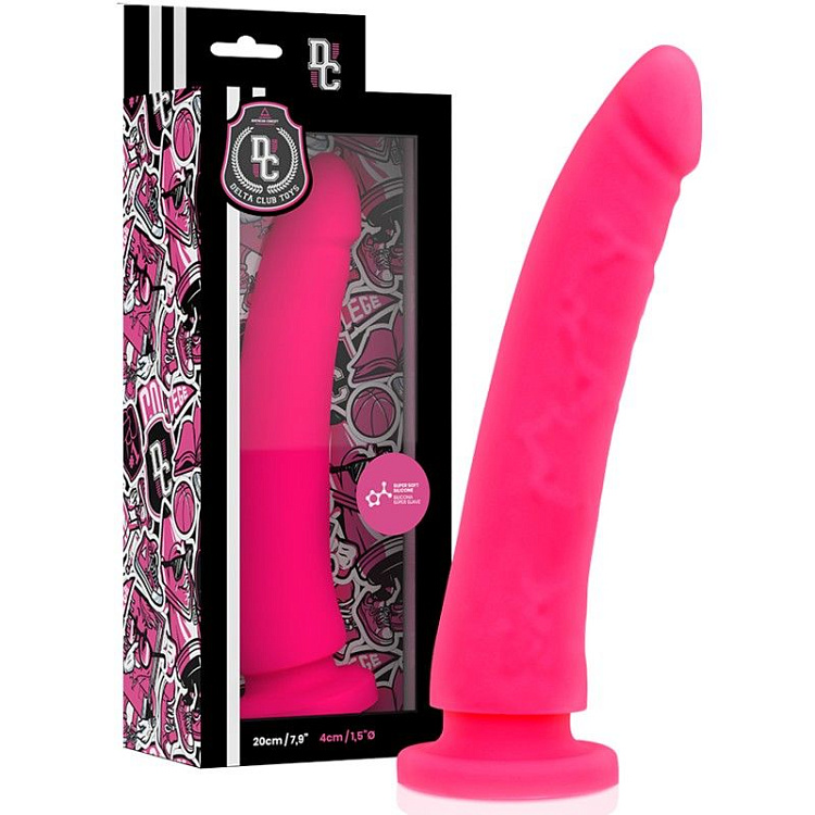 Розовый фаллоимитатор из силикона Delta Сlub Toys Dong Pink Silicone - 20 см.