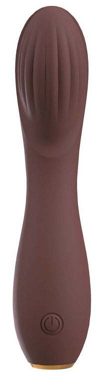 Коричневый вибратор с рельефной головкой Hazel 05 - 15 см.