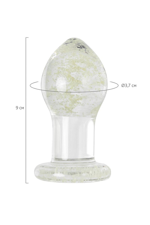 Прозрачная, светящаяся в темноте анальная втулка - 9 см.