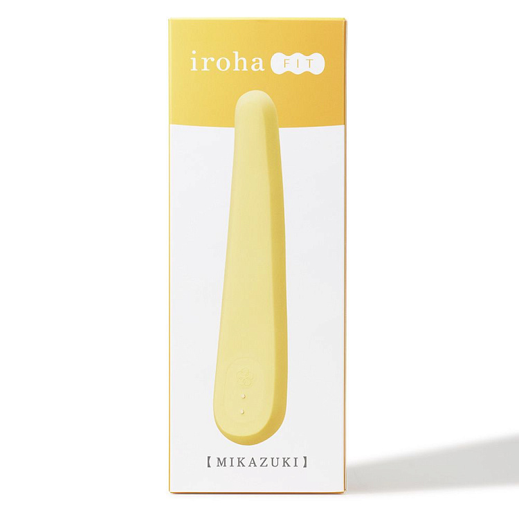 Желтый вибратор iroha Fit Mikazuki - 17,7 см.