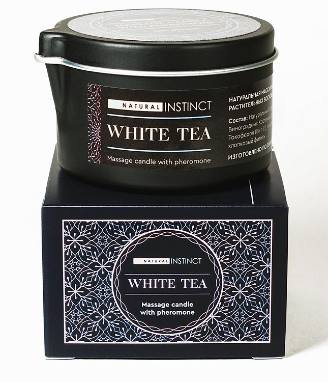 Массажная свеча с феромонами Natural Instinct WHITE TEA - 70 мл.