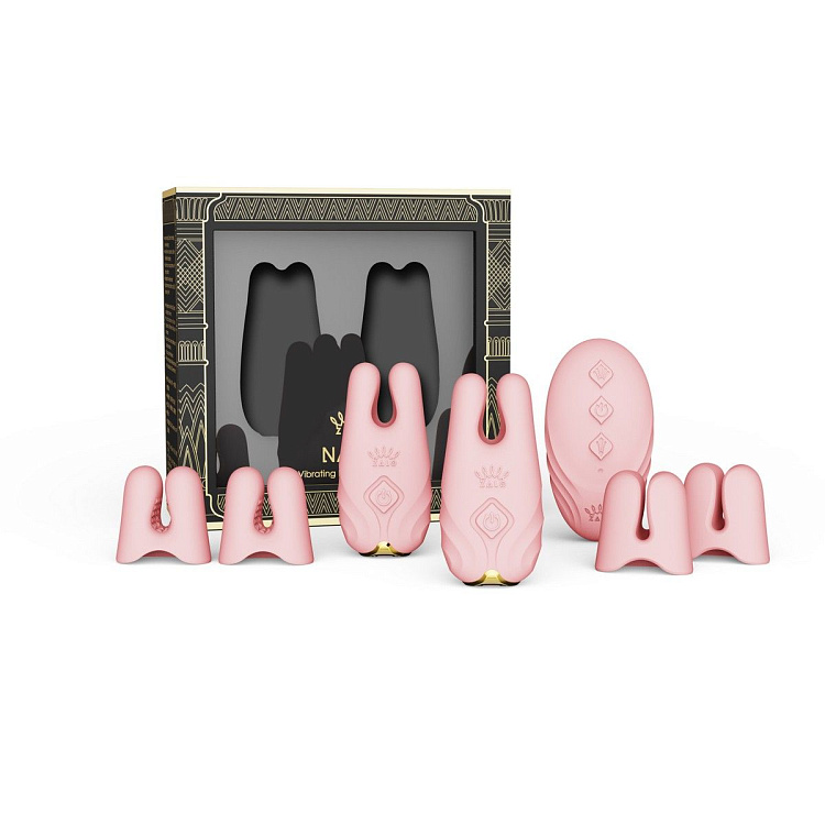 Розовые виброзажимы на соски Nave
