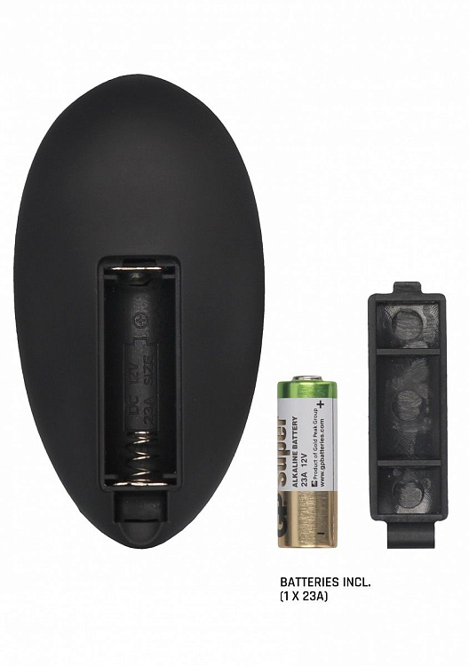 Черный анальный вибромассажер N 81 Rechargeable Remote Controlled Butt Plug - 14 см.