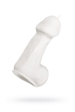 Белая свеча в форме пениса - 47 гр.