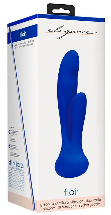 Синий вибратор G-Spot and Clitoral Vibrator Flair - 17,5 см.