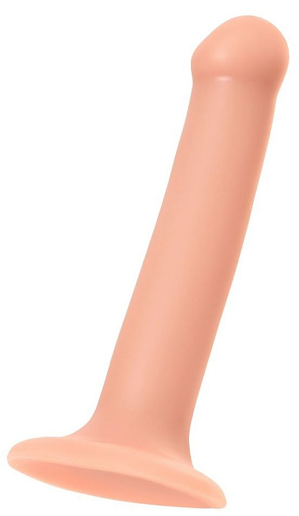 Телесный фаллос на присоске Silicone Bendable Dildo M - 18 см.