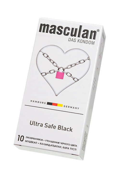 Ультрапрочные презервативы Masculan Ultra Safe Black - 10 шт.