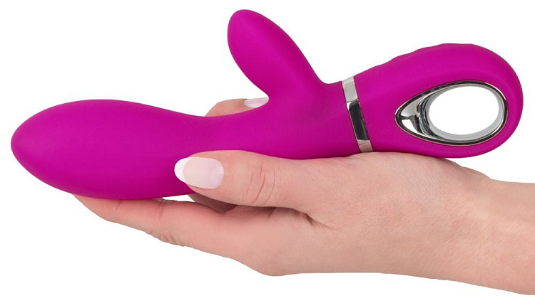 Лиловый вибратор-кролик Super Soft Silicone Rabbit Vibrator - 17,7 см.