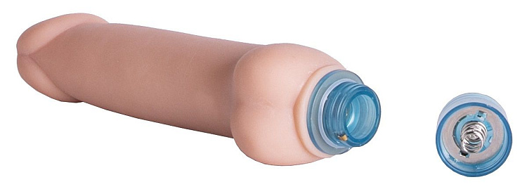Телесный вибромассажёр Vibro Realistic Cock Dildo - 19,5 см.