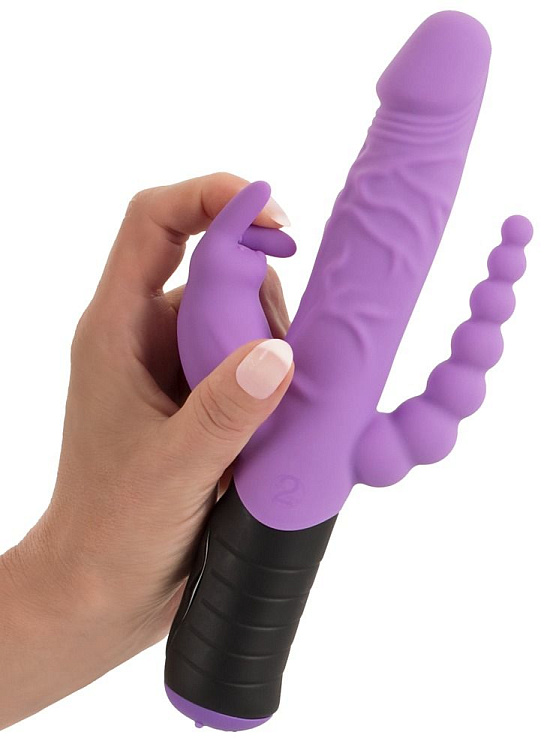 Сиреневый тройной вибратор Triple Vibrator - 22,2 см.