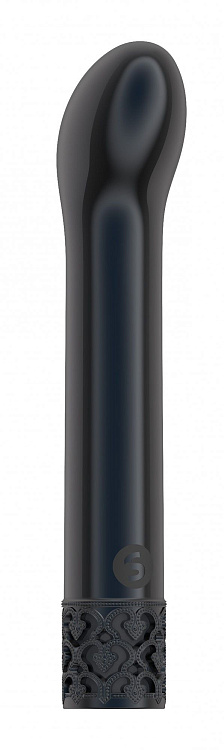 Черный мини-вибратор G-точки Jewel - 12 см.