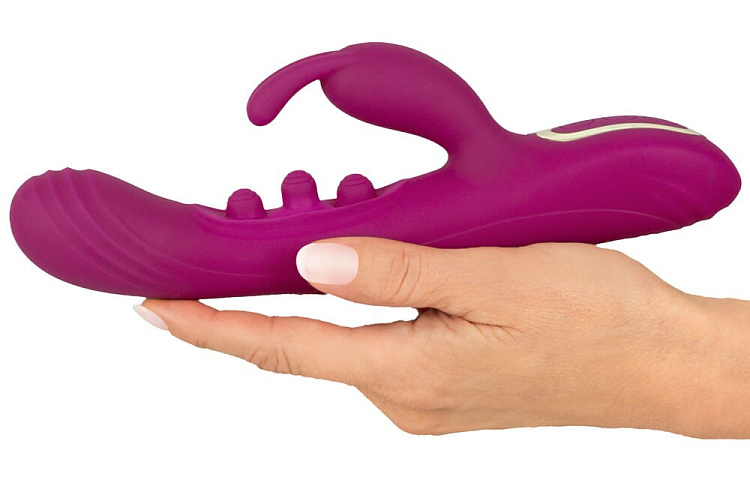Лиловый вибратор-кролик 2 Function Vibrator Squirting - 22,5 см.
