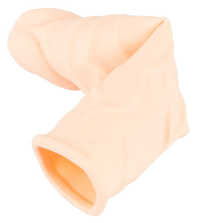 Телесная удлиняющая насадка с вибрацией Silicone Extension Vibrating - 19 см.