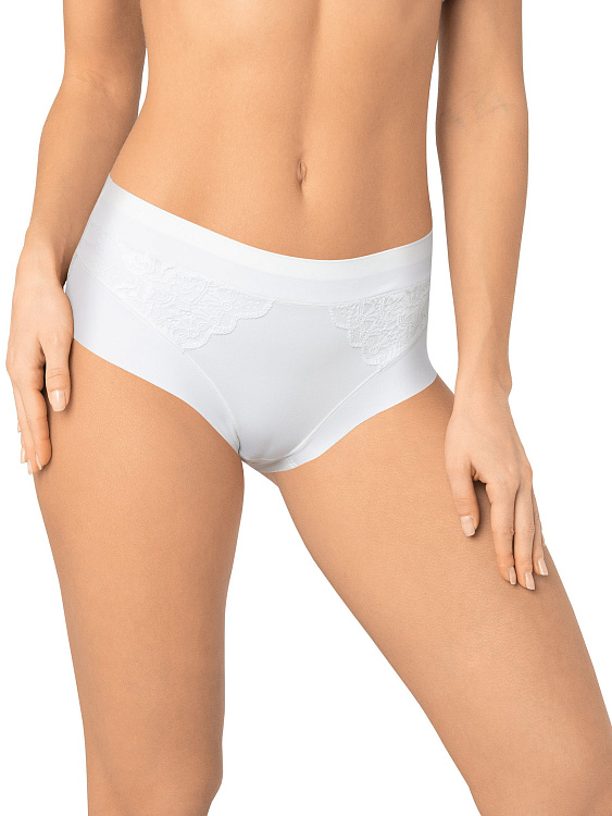 Трусики-макси из микрофибры с кружевными элементами