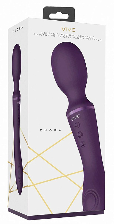 Фиолетовый вибромассажер Enora - 22 см.