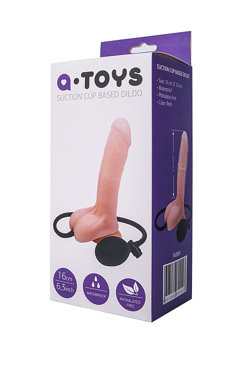 Реалистичный телесный фаллоимитатор A-Toys - 20 см.
