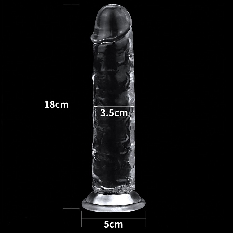 Прозрачный фаллоимитатор на присоске Flawless Clear Dildo - 18 см.